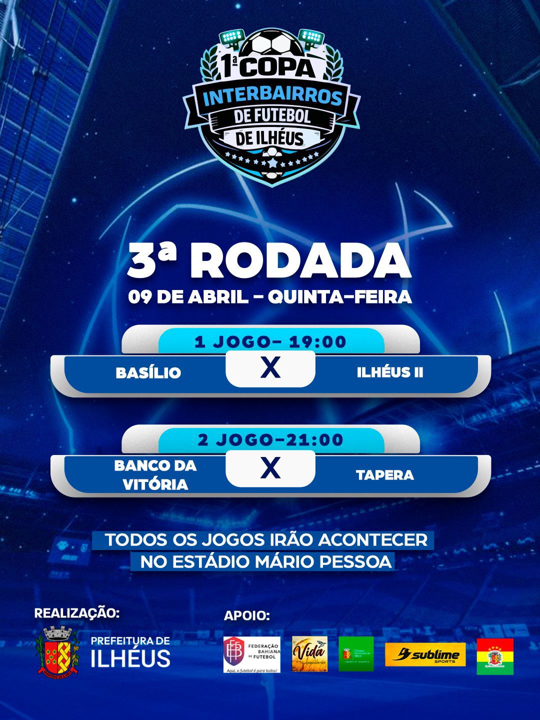 Copa Interbairros: mais dois jogos movimentam o Estádio Mário Pessoa nesta quinta-feira (09)