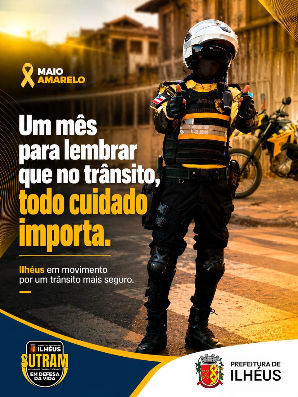 Sutram promove ações educativas do Maio Amarelo em Ilhéus a partir deste domingo (10)
