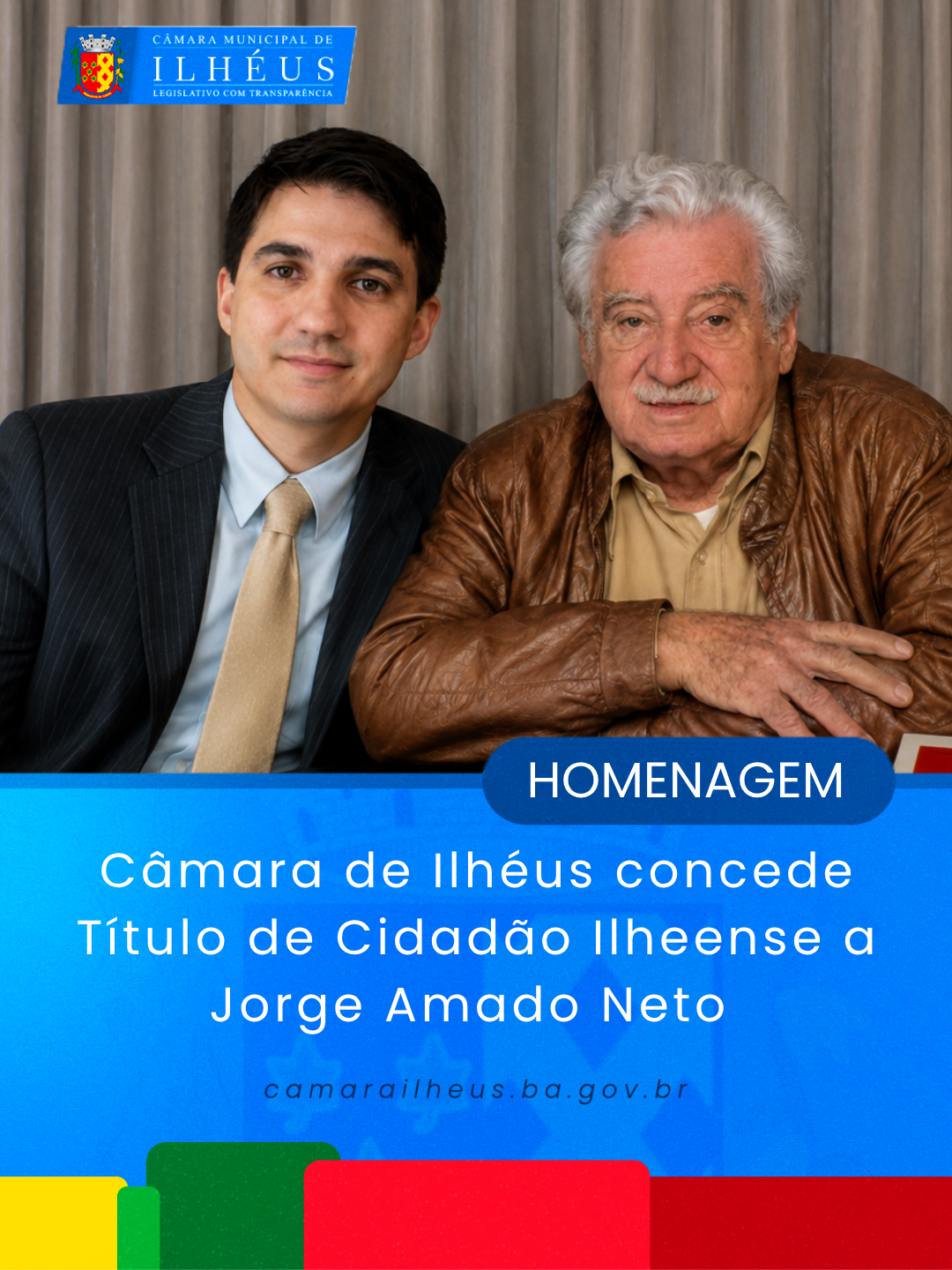 Câmara de Ilhéus concede Título de Cidadão Ilheense a Jorge Amado Neto