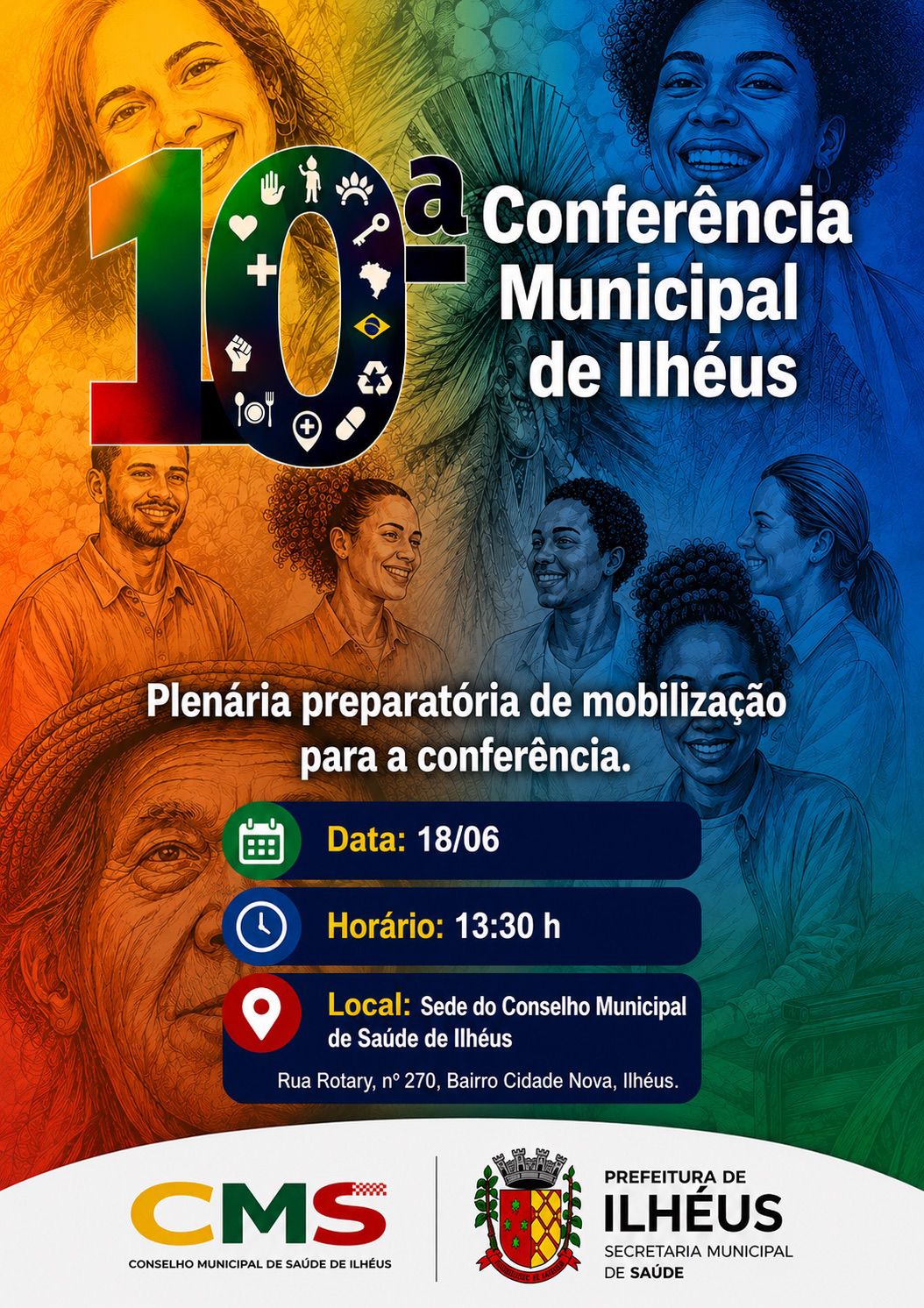 Plenária preparatória mobiliza sociedade para a 10ª Conferência Municipal de Saúde de Ilhéus