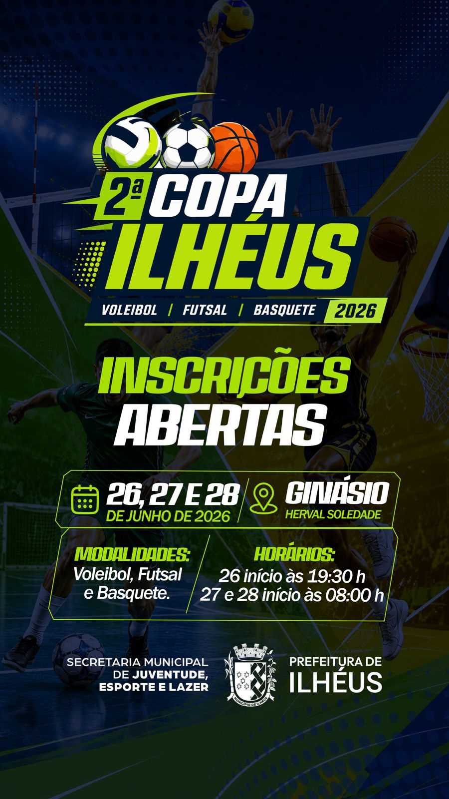 Prefeitura promove 2ª Copa Ilhéus para equipes de voleibol, futsal e basquete